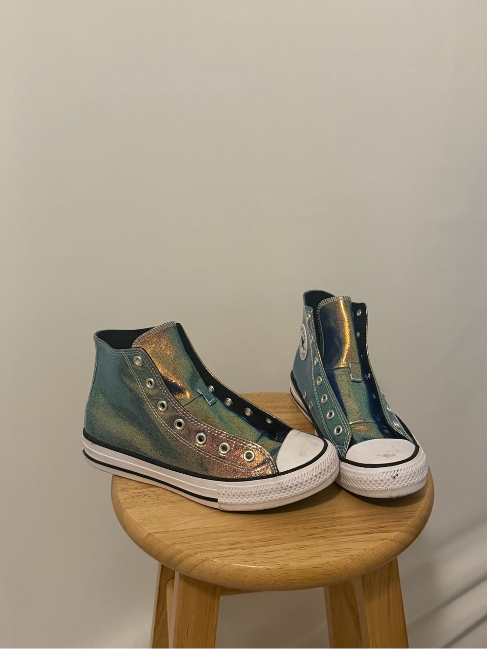Converse Kids' Iridescent Teal/Blue High Top Sneakers